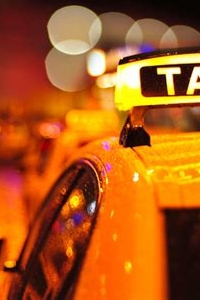 Photo shows a taxi top light